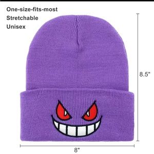 Beanie Cap Purple Knit Hats Embroidery Beanies Winter Skiing Slouchy